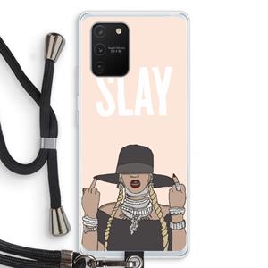 CaseCompany Slay All Day: Samsung Galaxy S10 Lite Transparant Hoesje met koord