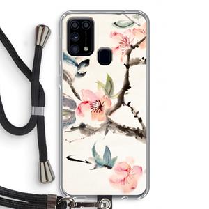 CaseCompany Japanse bloemen: Samsung Galaxy M31 Transparant Hoesje met koord