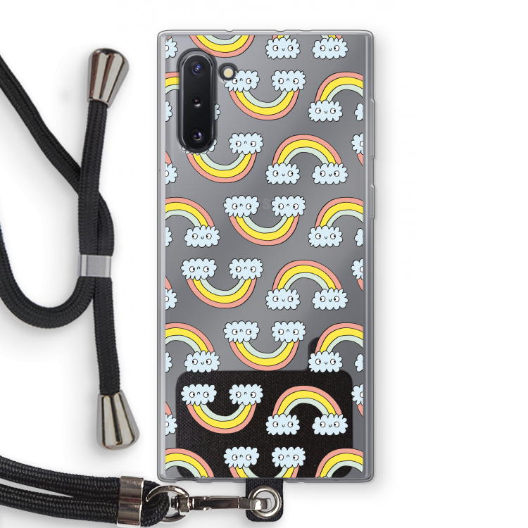 CaseCompany Regenboog: Samsung Galaxy Note 10 Transparant Hoesje met koord