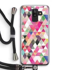 CaseCompany Gekleurde driehoekjes: Samsung Galaxy J8 (2018) Transparant Hoesje met koord