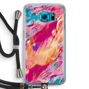 CaseCompany Pastel Echoes: Samsung Galaxy S6 Transparant Hoesje met koord