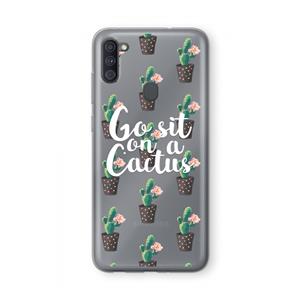 CaseCompany Cactus quote: Samsung Galaxy A11 Transparant Hoesje