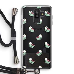 CaseCompany Vogeltjes: Samsung Galaxy J8 (2018) Transparant Hoesje met koord