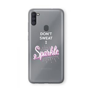 CaseCompany Sparkle quote: Samsung Galaxy A11 Transparant Hoesje