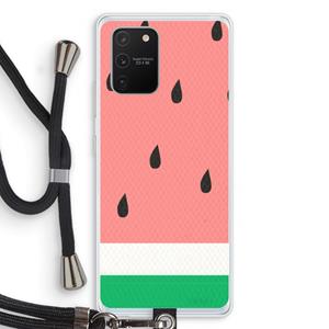 CaseCompany Watermeloen: Samsung Galaxy S10 Lite Transparant Hoesje met koord