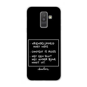 CaseCompany Mijn Motto's: Samsung Galaxy A6 Plus (2018) Transparant Hoesje