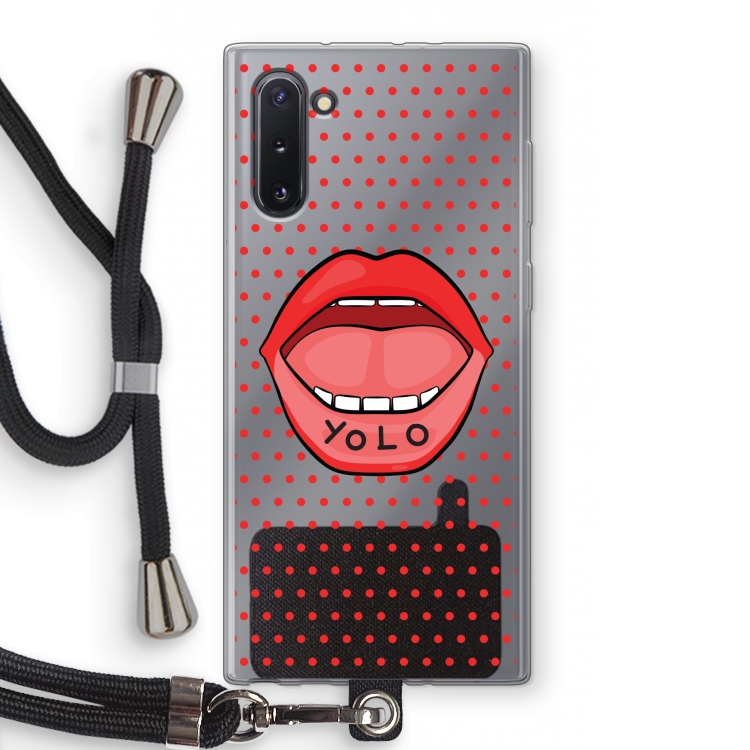 CaseCompany Yolo Denise: Samsung Galaxy Note 10 Transparant Hoesje met koord