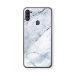 CaseCompany Witte marmer: Samsung Galaxy A11 Transparant Hoesje