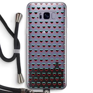 CaseCompany Hartjes: Samsung Galaxy S8 Transparant Hoesje met koord