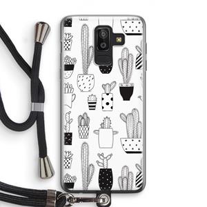 CaseCompany Cactusmotief: Samsung Galaxy J8 (2018) Transparant Hoesje met koord