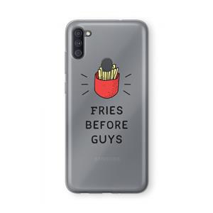 CaseCompany Fries before guys: Samsung Galaxy A11 Transparant Hoesje