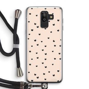 CaseCompany Kleine kattenkopjes: Samsung Galaxy J8 (2018) Transparant Hoesje met koord
