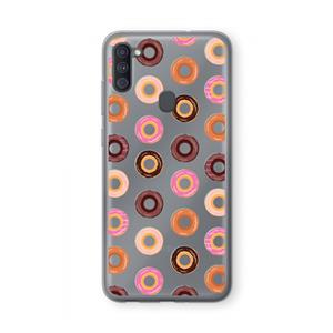 CaseCompany Donuts: Samsung Galaxy A11 Transparant Hoesje