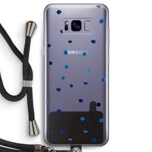 CaseCompany Blauwe stippen: Samsung Galaxy S8 Transparant Hoesje met koord