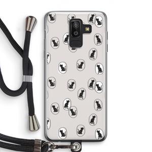 CaseCompany Miauw: Samsung Galaxy J8 (2018) Transparant Hoesje met koord