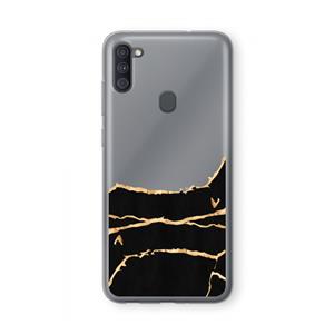 CaseCompany Gouden marmer: Samsung Galaxy A11 Transparant Hoesje