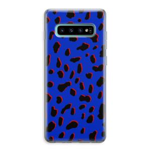 CaseCompany Blue Leopard: Samsung Galaxy S10 Plus Transparant Hoesje