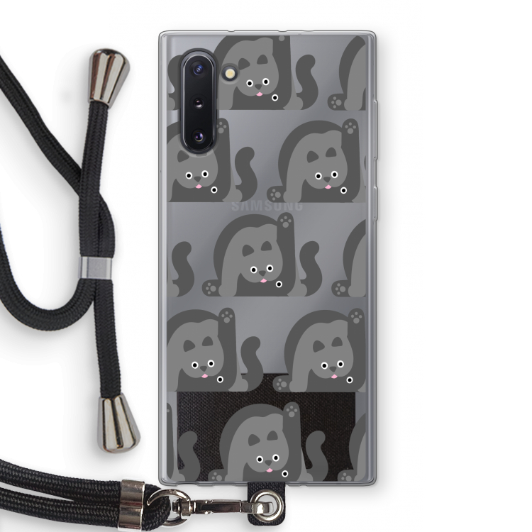 CaseCompany Cats: Samsung Galaxy Note 10 Transparant Hoesje met koord