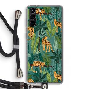 CaseCompany Luipaard 2: Samsung Galaxy S21 Plus Transparant Hoesje met koord
