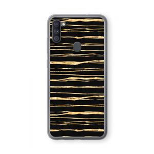 CaseCompany Gouden strepen: Samsung Galaxy A11 Transparant Hoesje