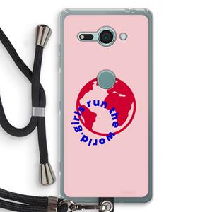 CaseCompany Run The World: Sony Xperia XZ2 Compact Transparant Hoesje met koord