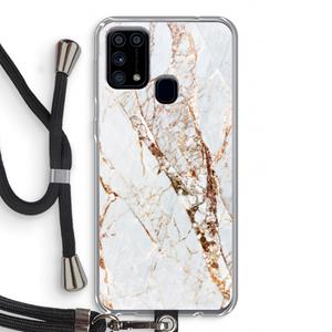 CaseCompany Goud marmer: Samsung Galaxy M31 Transparant Hoesje met koord