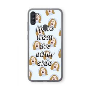 CaseCompany Hello: Samsung Galaxy A11 Transparant Hoesje
