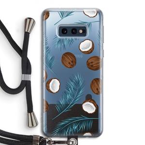 CaseCompany Kokosnoot roze: Samsung Galaxy S10e Transparant Hoesje met koord
