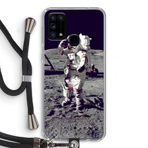 CaseCompany Spaceman: Samsung Galaxy M31 Transparant Hoesje met koord