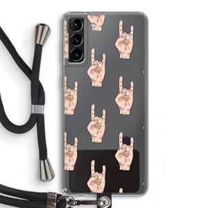 CaseCompany Rock: Samsung Galaxy S21 Plus Transparant Hoesje met koord