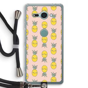 CaseCompany Ananas: Sony Xperia XZ2 Compact Transparant Hoesje met koord