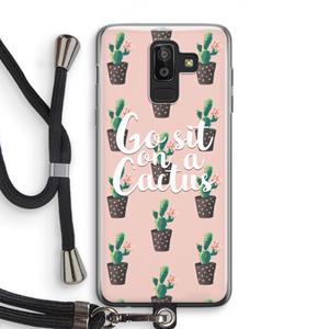 CaseCompany Cactus quote: Samsung Galaxy J8 (2018) Transparant Hoesje met koord