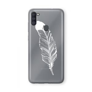 CaseCompany Pluim: Samsung Galaxy A11 Transparant Hoesje