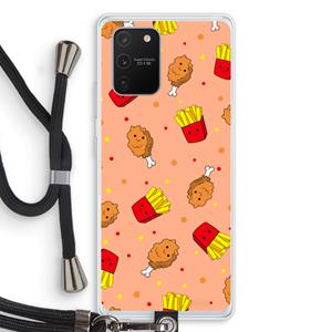 CaseCompany Chicken 'n Fries: Samsung Galaxy S10 Lite Transparant Hoesje met koord