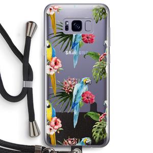 CaseCompany Kleurrijke papegaaien: Samsung Galaxy S8 Transparant Hoesje met koord