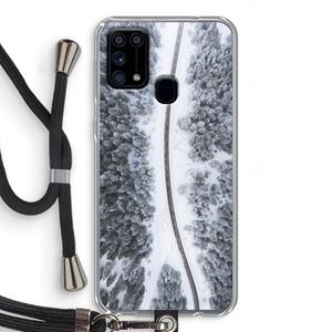 CaseCompany Snøfall: Samsung Galaxy M31 Transparant Hoesje met koord