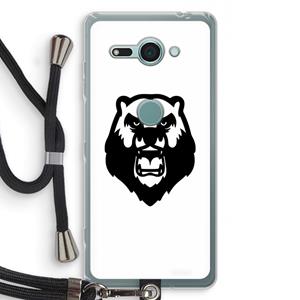 CaseCompany Angry Bear (white): Sony Xperia XZ2 Compact Transparant Hoesje met koord