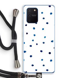 CaseCompany Blauwe stippen: Samsung Galaxy Note 10 Lite Transparant Hoesje met koord