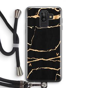 CaseCompany Gouden marmer: Samsung Galaxy J8 (2018) Transparant Hoesje met koord