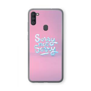CaseCompany Sorry not sorry: Samsung Galaxy A11 Transparant Hoesje