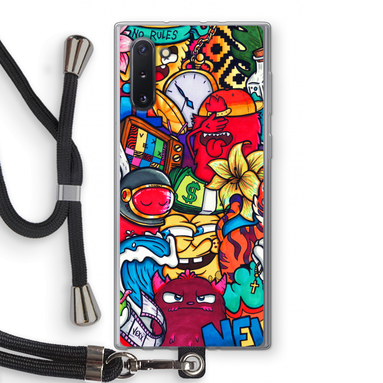 CaseCompany No Rules: Samsung Galaxy Note 10 Transparant Hoesje met koord