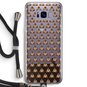 CaseCompany Poop emoji: Samsung Galaxy S8 Transparant Hoesje met koord