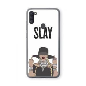 CaseCompany Slay All Day: Samsung Galaxy A11 Transparant Hoesje