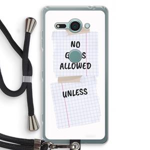CaseCompany No Girls Allowed Unless: Sony Xperia XZ2 Compact Transparant Hoesje met koord