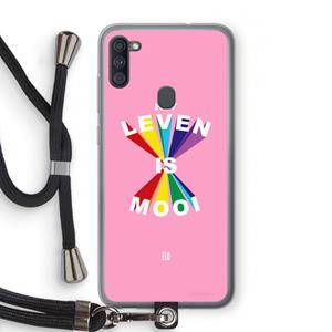 CaseCompany Het Leven Is Mooi: Samsung Galaxy A11 Transparant Hoesje met koord