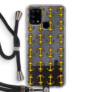 CaseCompany Musketon Anchor: Samsung Galaxy M31 Transparant Hoesje met koord