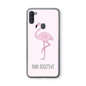 CaseCompany Pink positive: Samsung Galaxy A11 Transparant Hoesje