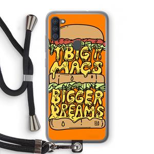 CaseCompany Big Macs Bigger Dreams: Samsung Galaxy A11 Transparant Hoesje met koord