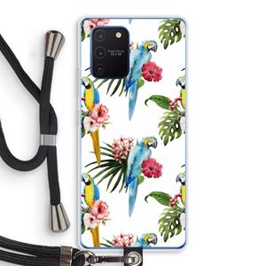 CaseCompany Kleurrijke papegaaien: Samsung Galaxy Note 10 Lite Transparant Hoesje met koord