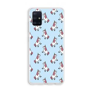 CaseCompany Eenhoorns overal: Galaxy A51 4G Transparant Hoesje